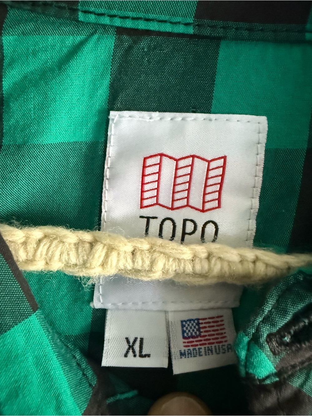 Topo Designs Men's XL western Green and Black Check Long-Sleeve Button-Up Shirt - Picture 4 of 5